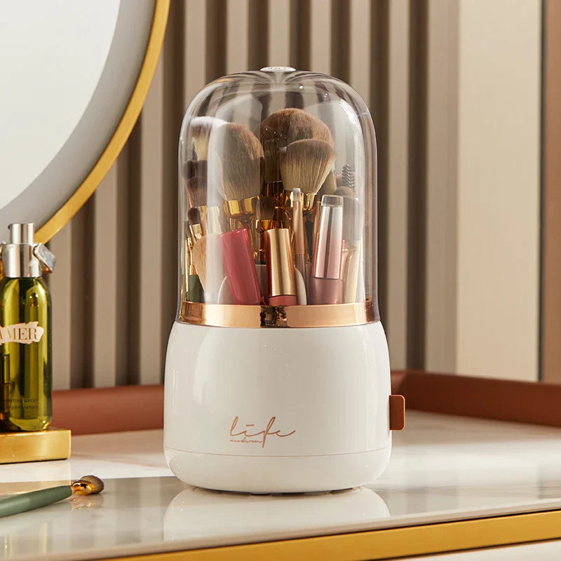 360° Rotating Makeup Brushes Holder Portable Desktop Makeup Organizer Cosmetic Storage Box Make Up Tools Jewelry Container ShopOnlyDeal