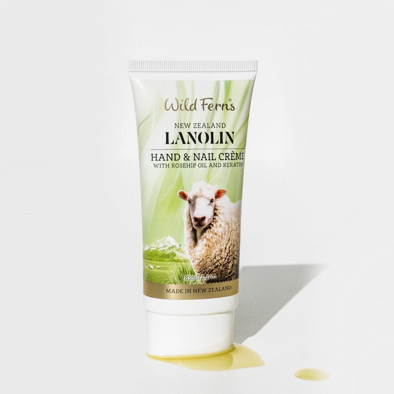 Wild Ferns Lanolin Hand and Nail Creme with Rosehip Oil and Keratin 85ml