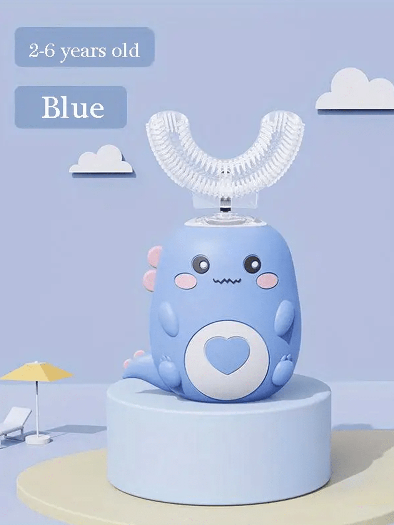1pc Electric Toothbrush Kids U-shaped Sonic Smart Ultrasonic Tooth Brush IPX7 Waterproof For Toddler