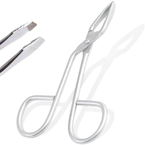 AAProTools Professional Salon Tweezers With Easy Scissor Handle, The Best Precision Eyebrow Tweezers Men/women; Portable Beauty Tools For Facial Hair, Ingrown Hair, Blackhead; Silver