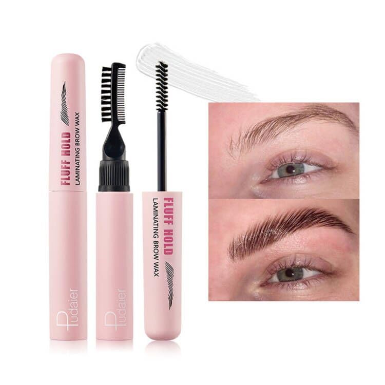 Adurello Clear Eyebrow Gel Eyebrow Fixer with Brow Comb, Long Lasting 3D Brow Wax Eyebrow Shaping Makeup, 1 Piece