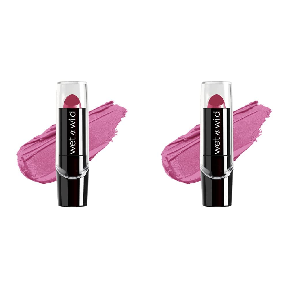 wet n wild Silk Finish Lipstick| Hydrating Lip Color| Rich Buildable Color| Retro Pink (Pack of 2)
