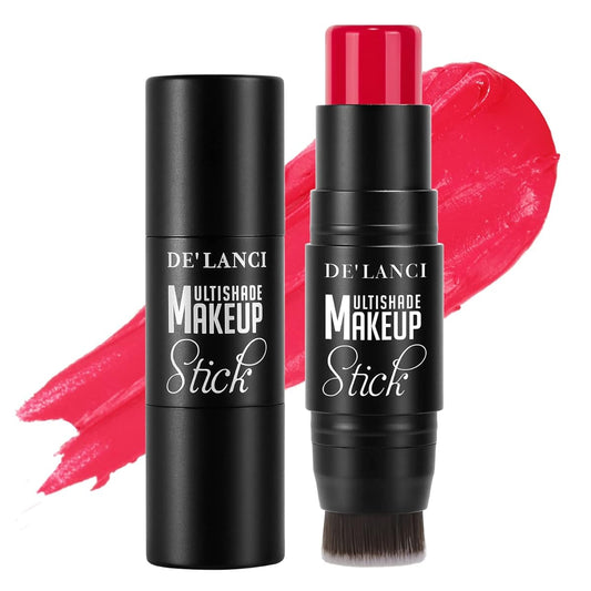 2022 New 3 In 1 Cream Blush Stick for Cheeks & Lips & Eyeshadow in a Waterproof Smooth Moisturizing Creamy Formula,Buildable Lightweight Cream Blush Makeup Stick with Biuld-in Brush,Easy to Use,Hickey