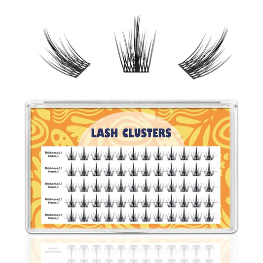 WineRozi Lash Clusters Individual Lashes, 60PCS Handmade Home Lashes 3D Effect, Wispy Lashes False Eyelashes for DIY Use (Spikes-10mm)