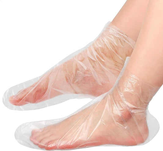 200 Pcs Feet Covers Disposable Moisturizer Socks - Foot Moisturizing Socks Plastic Socks Pedicure Foot Spa Socks for Women - Feet Wax Paraffin Medicated Socks Wax Feet Care Paraffin Bath Foot Socks