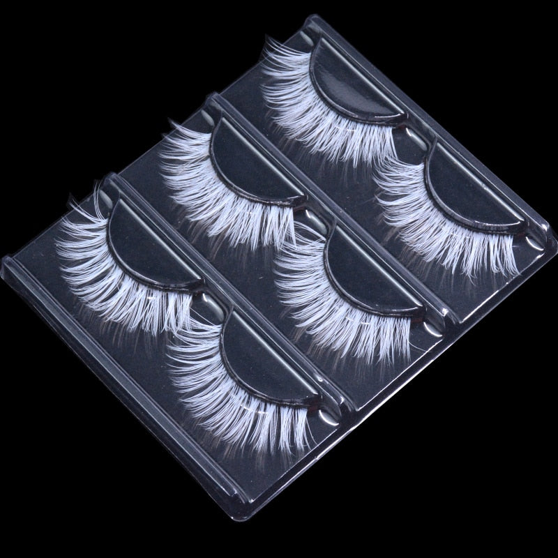 3 Pairs 3D White Eyelashes