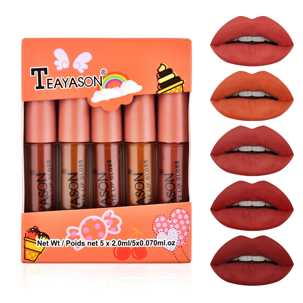 5Pcs/Set Waterproof Lipstick Set