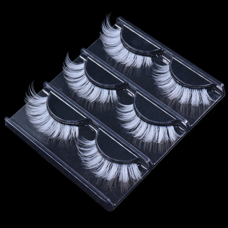 3 Pairs 3D White Eyelashes